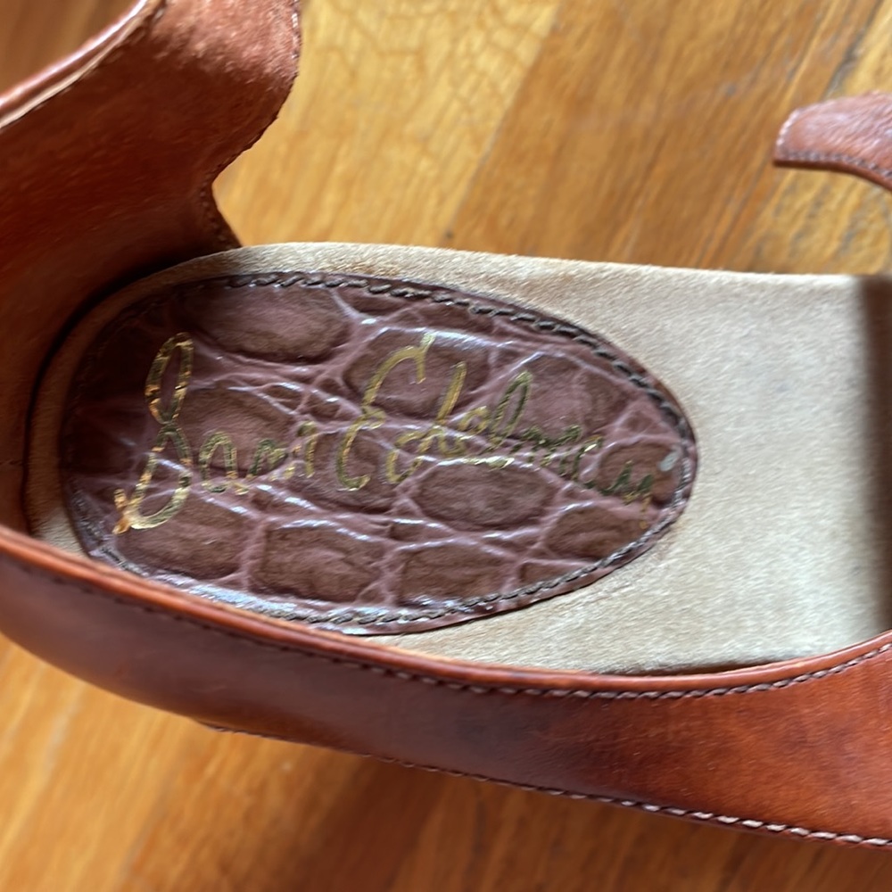 Vintage Sam Edelman Sahara Wedge  Leather Heels size 8 - Picture 5 of 11